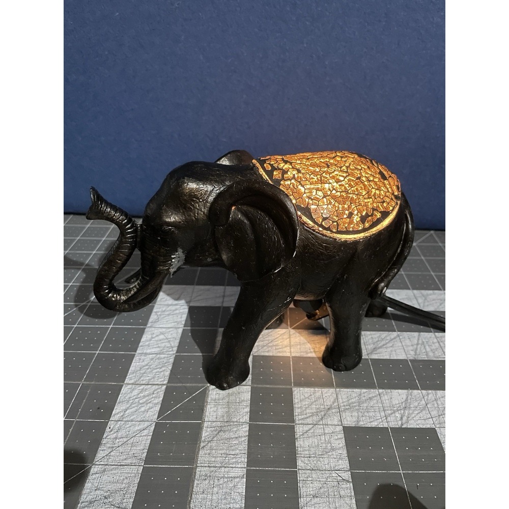 Elephant‎ Night Light Desktop Table Lucky Trunk Up Small Figure